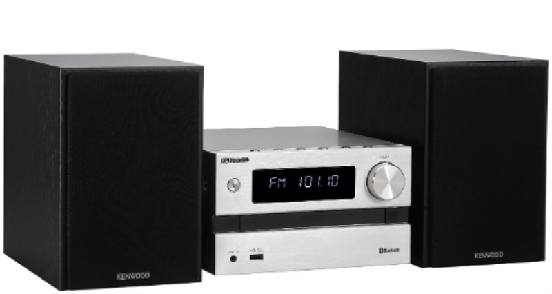 KENWOOD Micro Hi-Fi Kenwood M-718BT CD, USB, Bluetooth, AUX argento